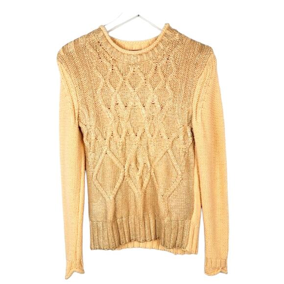 4/$20 Narciso Rodriguez for Design Nation Peach Metallic Cotton Sweater Size  XS - Picture 1 of 5